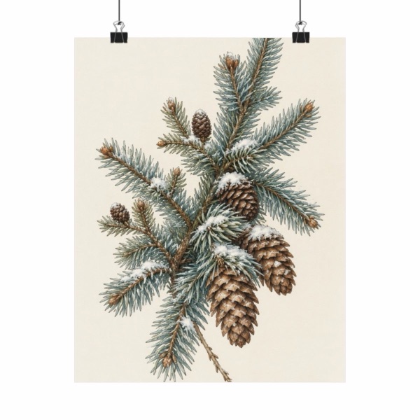 Winter Spruce Herbarium, poster by PetalMorrow